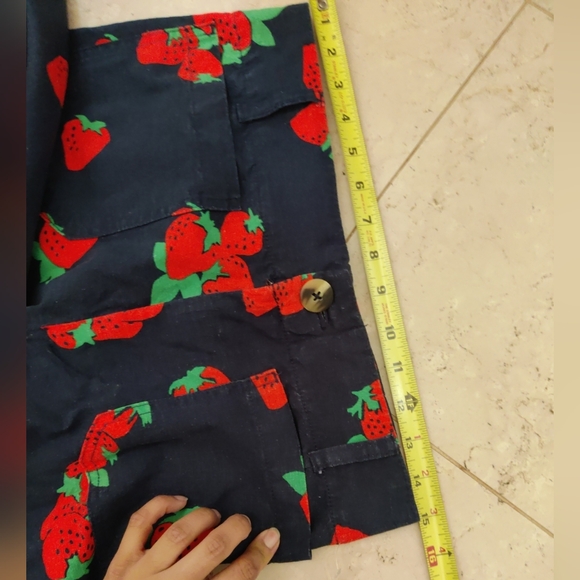 Anthropologie Maeve The Colette Strawberry Cropped Wide-Leg Linen Trousers 🍓🍓